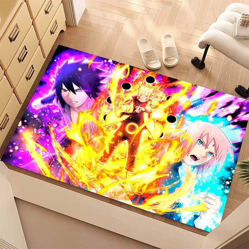 A beautifully designed rug featuring members of the Akatsuki organization from Naruto, suitable for use as a non-slip mat in 003