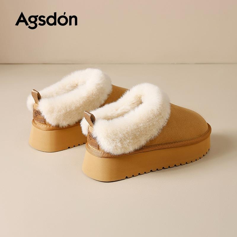 Low-top Snow Boots Women's New Autumn and Winter Thick-soled One-pedal Piled and Thickened Wool Cotton Shoes