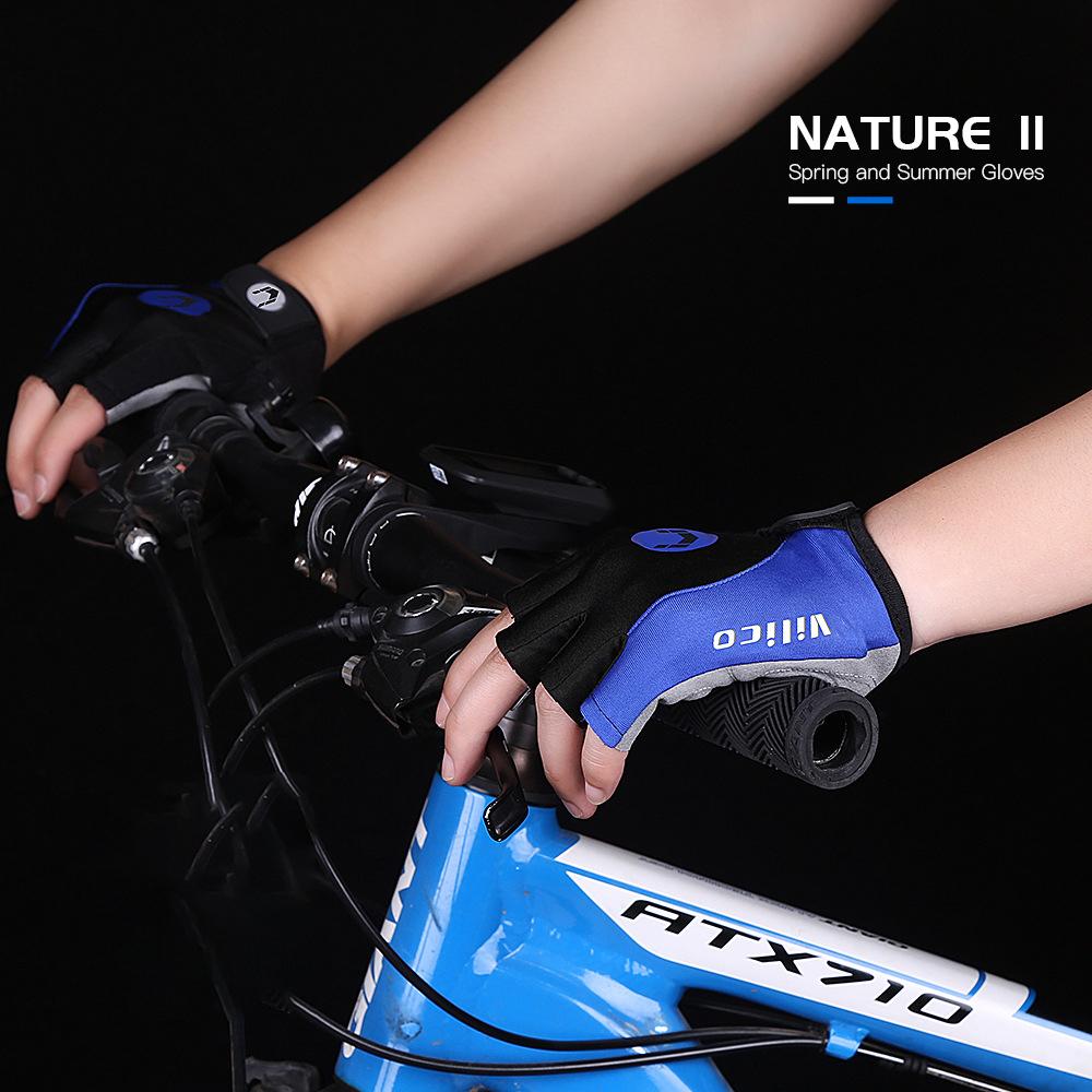 1Pair Cycling Gloves - Shock-Absorbing Anti-Slip Bike Gloves For Men Women,Breathable Half Finger Riding Gloves For Mtb Biking