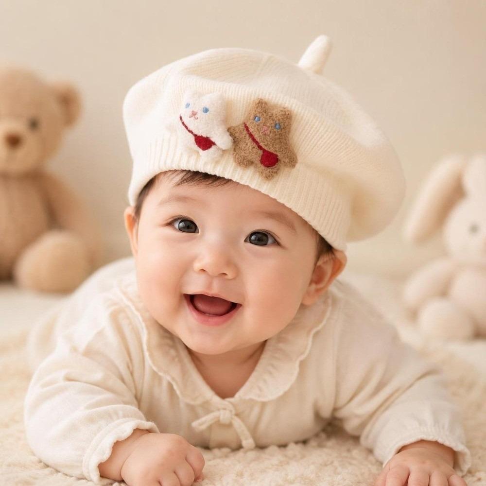 Cartoon Kids Beret Soft Boys Hat Cute Baby Hat Autumn Winter