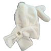 New cute rabbit ears plush hat scarf integrated two-piece set women's autumn and winter hooded scarf to keep warm