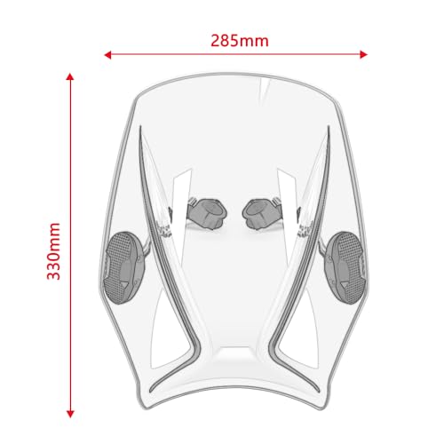 EODIEMD FOR 2025 W230 Meguro S1 W250 W800 W400 W650 2024 2023 Motorcycle Windshield Windscreen Bracket Windshield Cover Guard (Gray) [Regular Size]