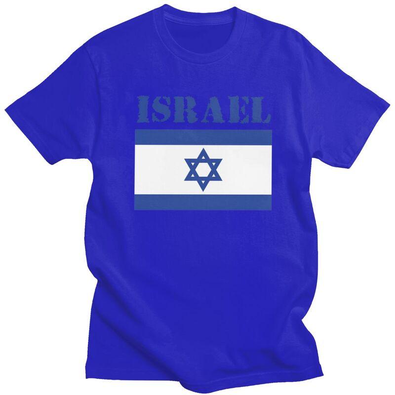 Custom Israel Flag T Shirts for Men 100 Cotton Tee Tops Tshirt Short Sleeve Tshirt Clothing