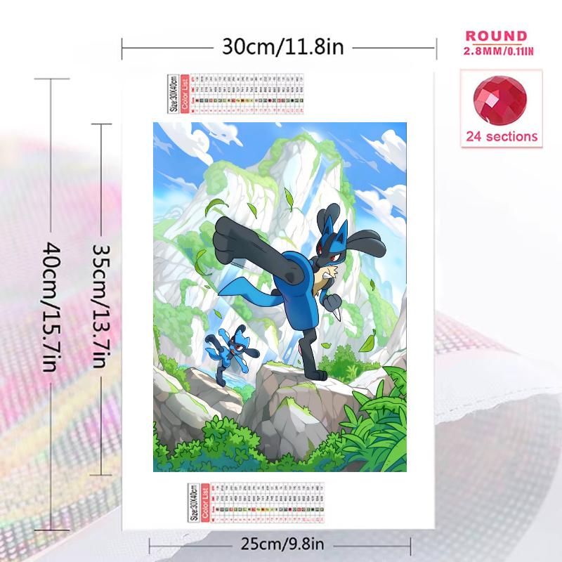 Lucario Collection 100% Round Full Drill 5D DIY Diamond Painting Embroidery Cross Stitch Rhinestone Décor