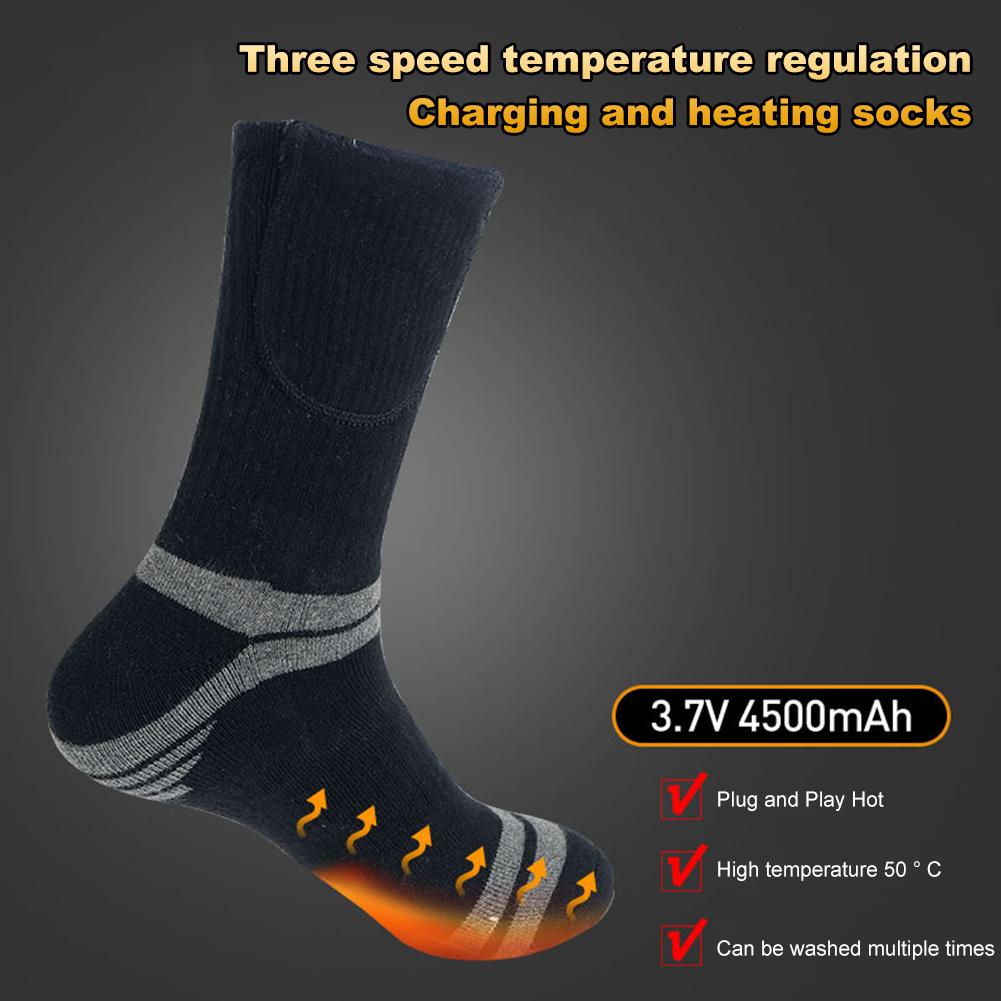 Thermal Sock Unisex Electric Heated Socks Washable Rechargeable Heated Socks Cozy Thickened for Sports Skiing Accessories
