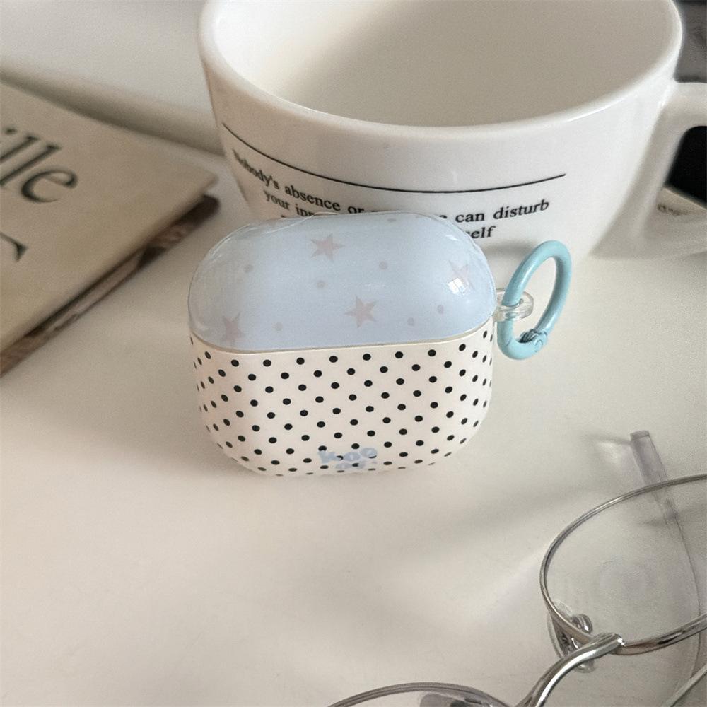 INS Wind Black Polka Dot Earphone Cover for Apple AirPods 1 /1 Generation Simple Protective Cover PRO1 Cute Pendant 1
