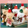 Adorable Plush Christmas Bear Pendant With Colorful Scarves And Hats Perfect For Holiday Decor