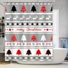 Tu Christmas Shower Curtain Festive Holiday Bathroom Decor Reversible Waterproof Modern Farmhouse Xmas Pattern Backdrop