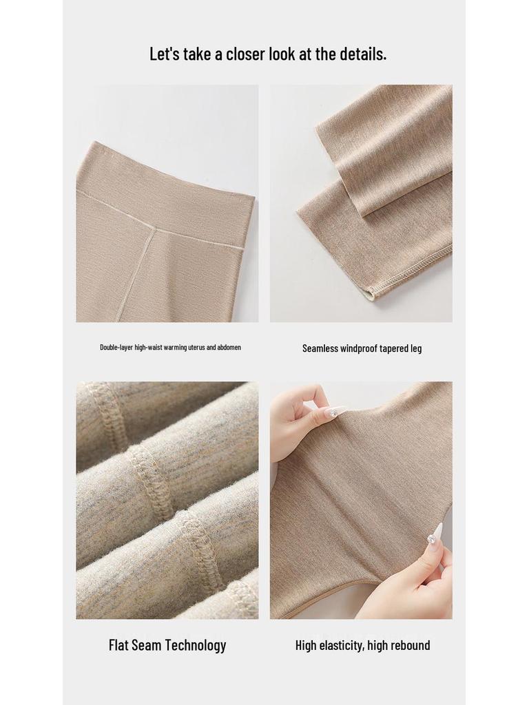 Women's High-Waisted Warm Slimming Seamless Pants for Autumn and Winter