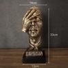 Il Silenzio è Oro Personaggio Retrò Resine Statua Scultura Astratta di Volto Umano Decorazione da Scrivania Arredamento Decorazioni per la Casa Vintage