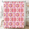 Plaid Bath Shower Curtain Set Red Checkered Pattern for Home Decor in Bathroom Size 60 x 72 inches with Hook Rings (Set of 1)