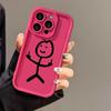 Middle finger stick figure for iPhone17PorMax mobile phone case 14 Apple 13 matte 12/15 funny soft case