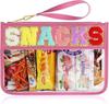 Transparent PVC Zipper Snack Bag with Embroidered Letters - Portable PU Waterproof Makeup and Toiletry Handbag