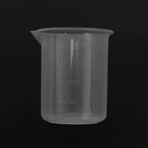 Wresetly Kitchen Lab Visual Beaker, Clear Plastic Measuring Cup Thickener, 200mL Jug with Cap, Pack of 2