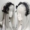 Black Lace Headbands Frilled Headdress Cosplay Hair Clips Gothic Lolita Headwear  Cosplay Party