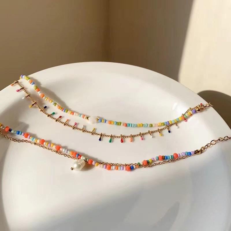 Alloy Elegant Geometric Beaded Bracelets For Women Summer 2024 Fashion Highend