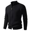 Zipper Fashionable Casual Stand Collar Sweater Jacket for Men