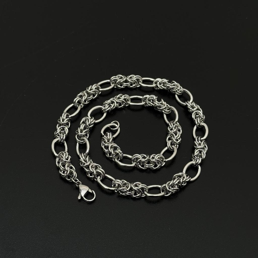 Unisex Trendy Hip-Hop Layered Titanium Steel Chain Necklace