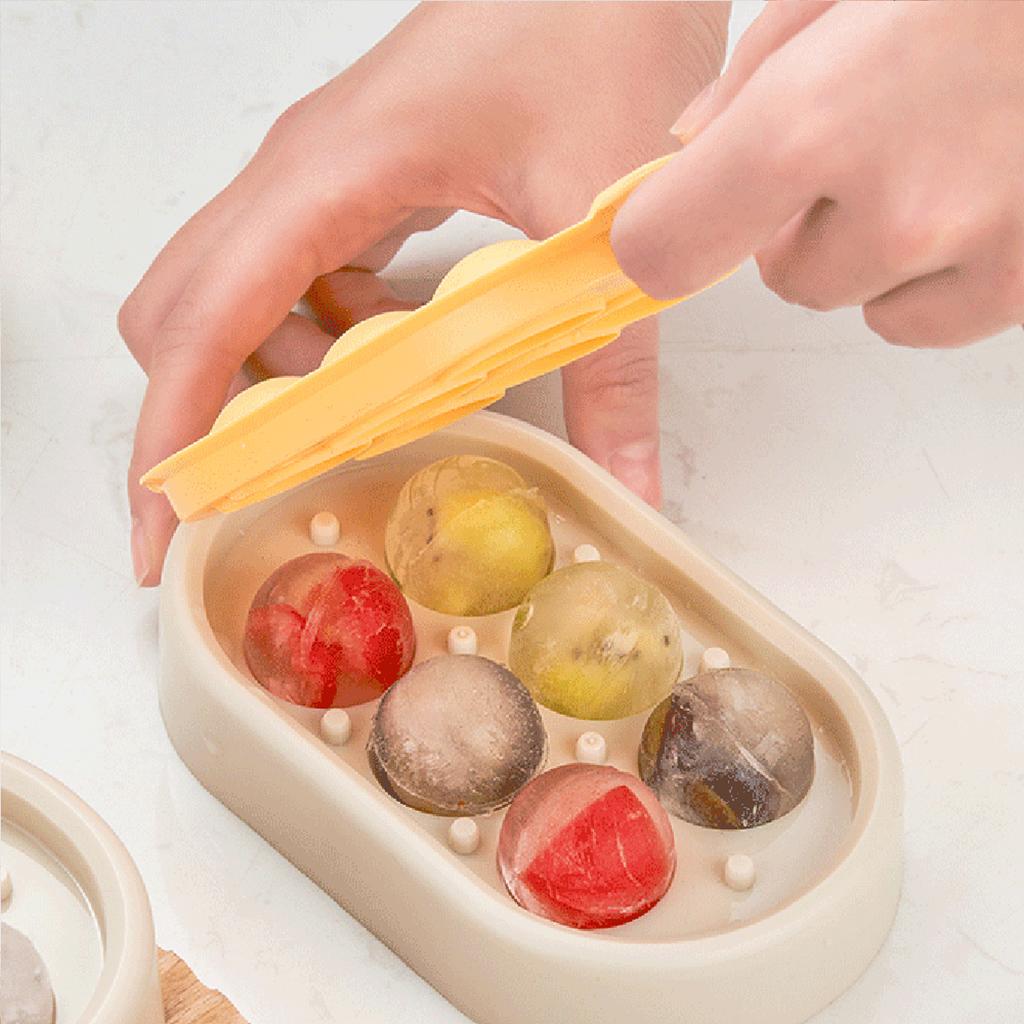 Küche Silikon Ice Cube Tray 6 Loch Ice Ball Form Mit Deckel Cocktails Whiskey Ice Ball Maker Küche Utensilien Kalt trinken Party