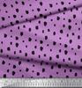 Soimoi Purple Japan Crepe Satin Fabric Brush Stroke & Dots Abstract Print Fabric by Metre 42 Inch