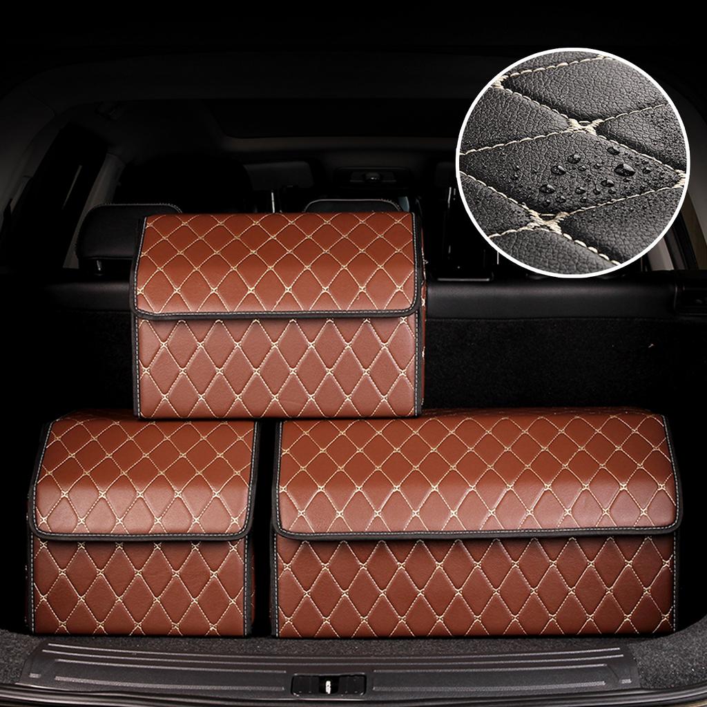 Organizer do bagażnika samochodu luksusowy składany bagażnik samochodowy schludny schowek Wodoodporny organizer do bagażnika samochodowego PU do samochodu