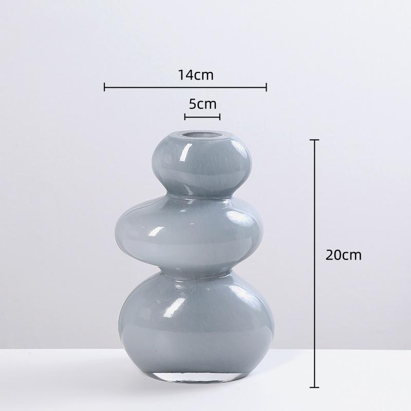 Pebble Shape Geometric Stacking Glass Vase Flower Vase Flower Arrangement Accessories Terrarium Home Decoration Accessories