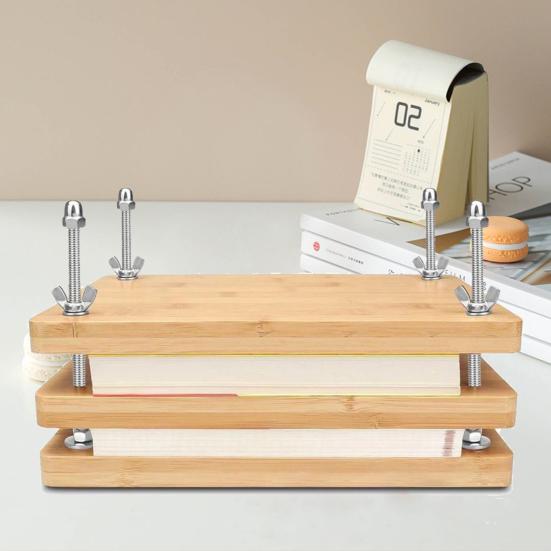 Buchpresse aus Holz, tragbare multifunktionale Buchbindepresse, einfach zu bedienende Papierpresse zum Selbermachen, Buchbinden, getrocknete Blumen, Geschenk für Bastelliebhaber