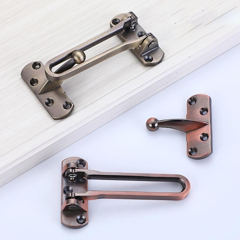 Home Security Door Lock Swing Bar Against   Theft Latches Safety Childproof Stoppers Simple Installs for Front & Interior Door 