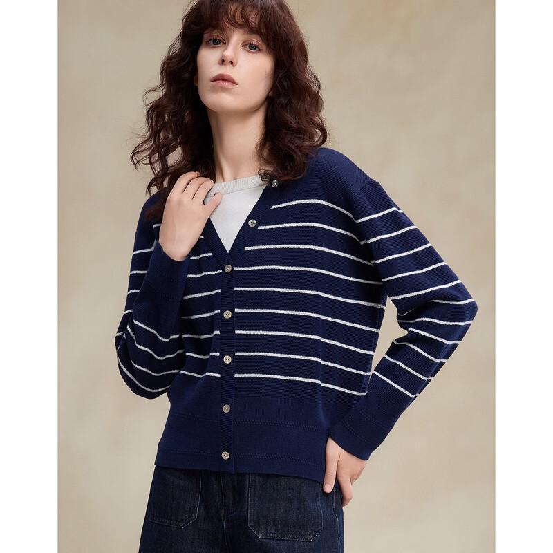 Demana Silk Wool Blend Faux Two-Piece Stripe Knit Sweater