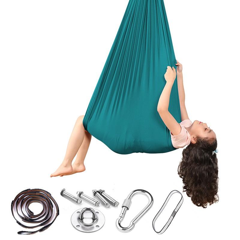Kids Sensory Yoga Hammock Swing With Elastic Fabric 100x280cm 150x280cm Indoor Play Therapy Calming Space