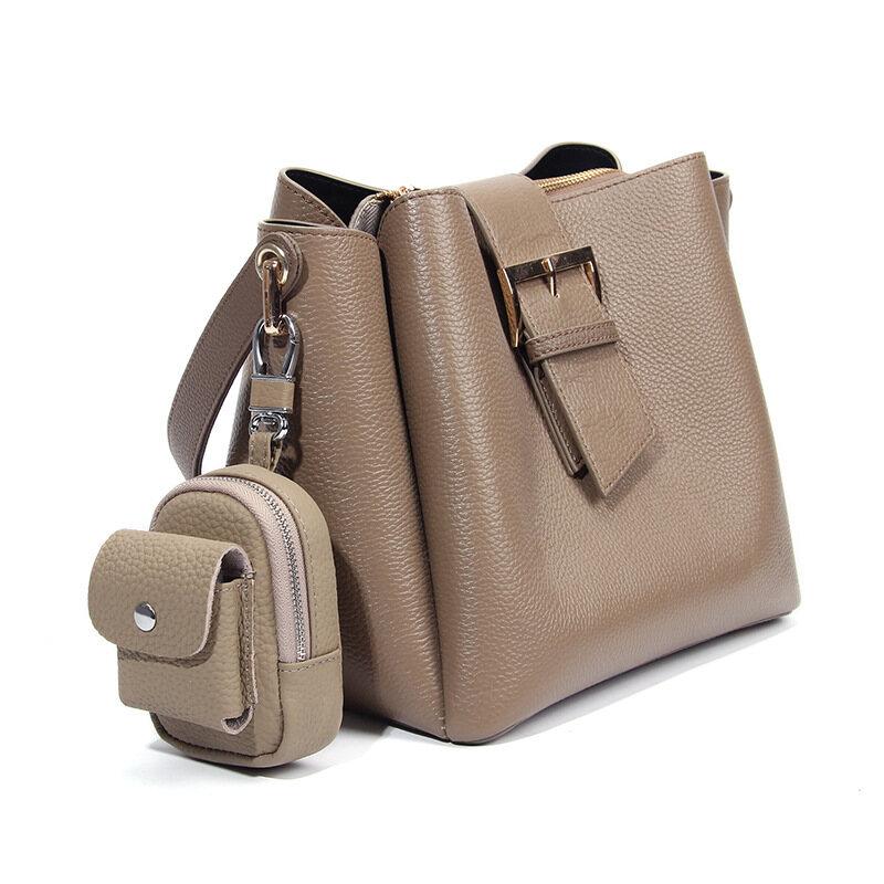 New Durable Genuine Leather Waist Hanging Small Bag Portable Storage Bluetooth Earphone Keys Coins Zipper Pouches Multi-color Selection