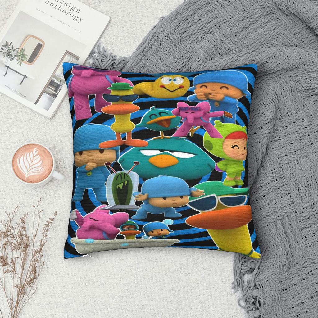 Modny Samochód Pocoyo kreskówka komedia dekoracja poszewka na poduszkę Merch Pokrowiec na poduszkę z zamkiem błyskawicznym wiele rozmiarów