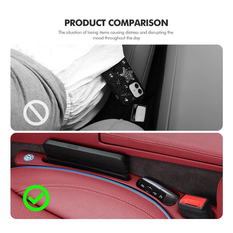 2026 Hot For Volkswagen VW Car Seat Gap Plug Filler Storage Phone Key Organizer Box For Volkswagen Golf 4 5 6 7 Polo Jetta Sagit