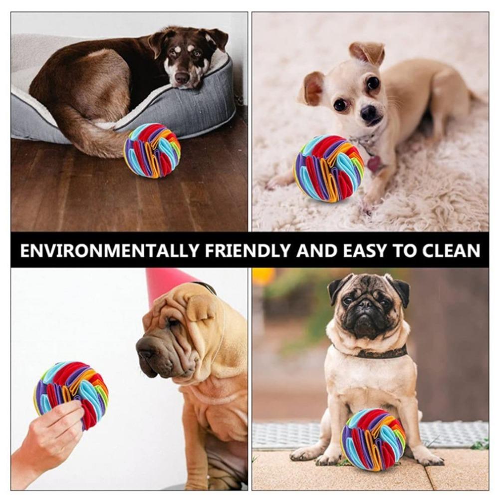 Round Spherical Snuffle Ball Plush Fleece Pet Puzzle Ball Enrichment Ball  Indoor Daily Play