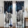 3D Digital Print Cheap Custom Animal Lion Tiger Two Thin Window Curtains for Living Room Bedroom Decor 2 Pieces