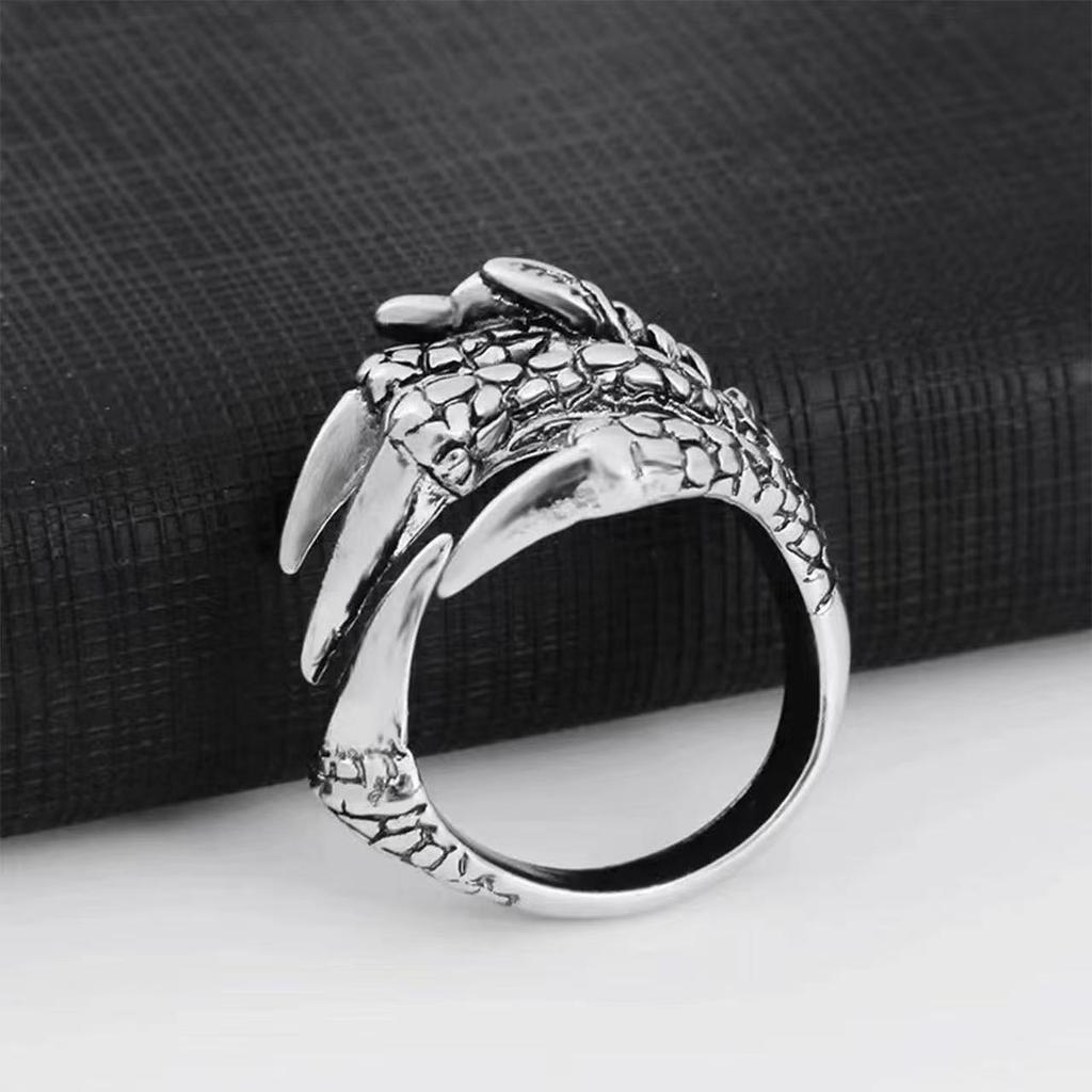 Men's Open Adjustable Chinese Dragon Claw Ring Fashion Ring for Women