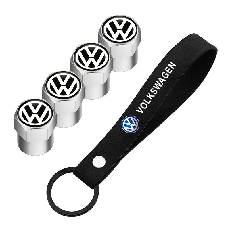 Für VOLKSWAGEN VW Auto Wildleder Schlüsselband Schlüsselring Metall Auto Rad Reifenventilschaft Ventilkappen Abdeckung Für Volkswagen GOLF Polo Tiguan VW G