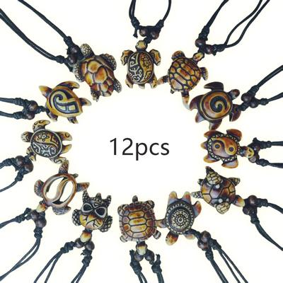 Collana Animaletto Vintage, Ciondolo Gioiello Tartaruga Resina Elastica, Catena per Maglione Accessori Coppia
