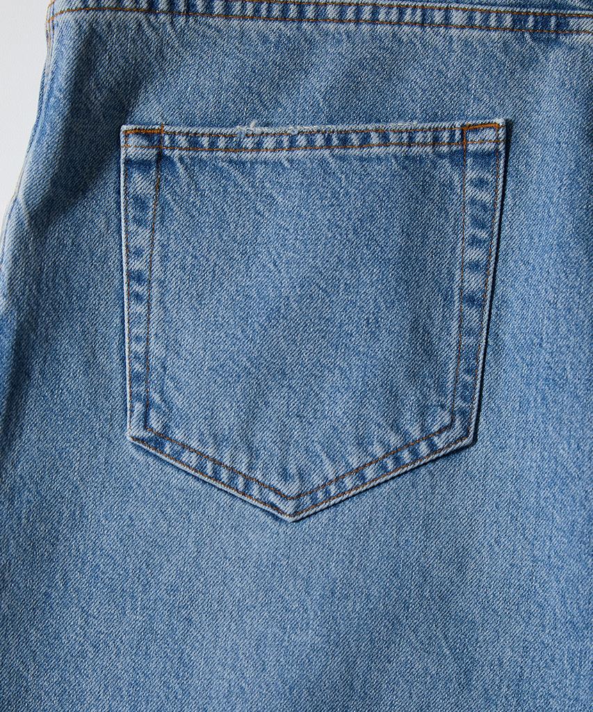Holliseon Blueborn Damage Loose Denim Pants Light Blue