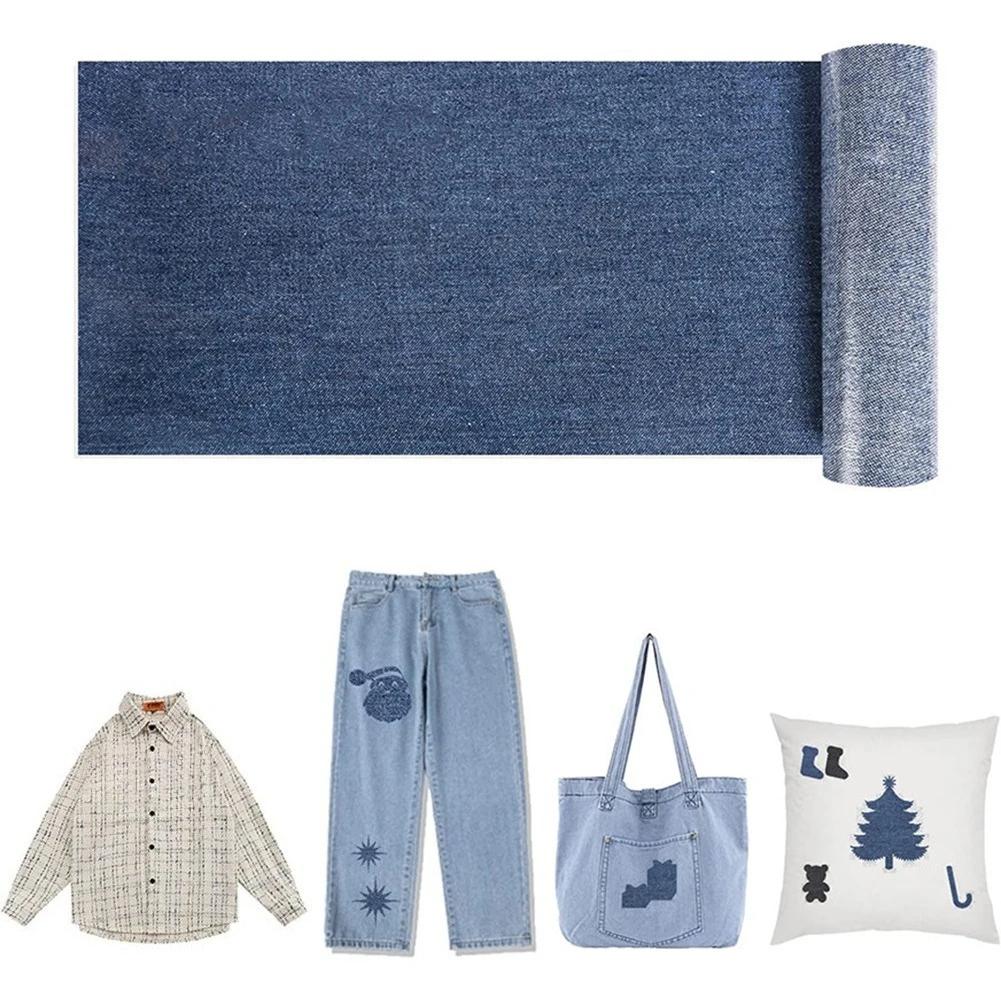Denim Repair Patches Roll Iron On For Clothes Jackets Pants Jean Elbow Clothing Badges Apparel Accessories