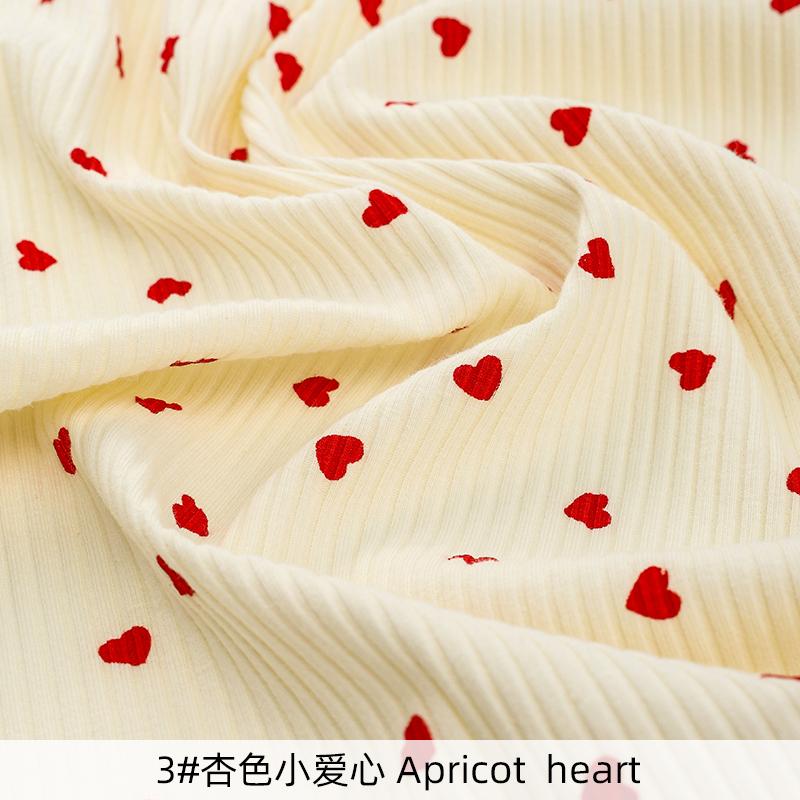 

145x50см/145x200см Ребристая Вязаная Ткань Жаккард с Принтом Любовь Для Детской Одежды Футболки Пижамы DIY Ткани для Одежды 100x145cm