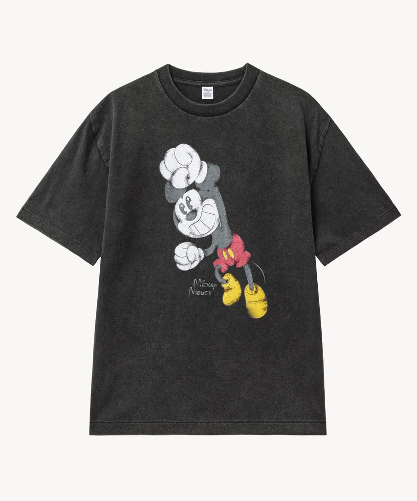 VTWO Fade Wash Happy _Mickey_ T-Shirt (Black)