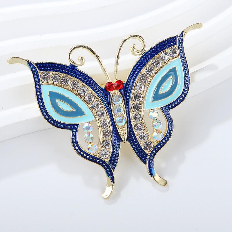 Fashion Multi-Color Rhinestone Butterfly Brooches For Women Clothing Coat Jewelry Accessories Gift