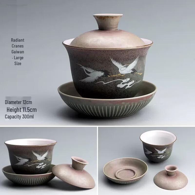 Youluo Blue & White Ceramic Gaiwan Tea Bowl Large