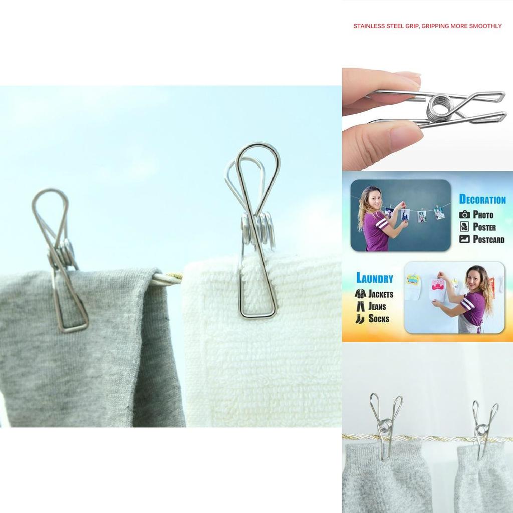 Versatile And Reliable 20x Stainless Steel Clothes Pegs With Unique Arc Design For Easy Handling And Storage