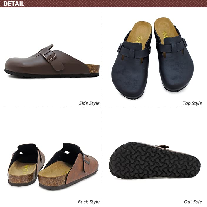 Joy Walker Men's Flat Casual Comfort Sandals, 2209 (Coffee, Size 41 (approx. 25.5-26.0cm))