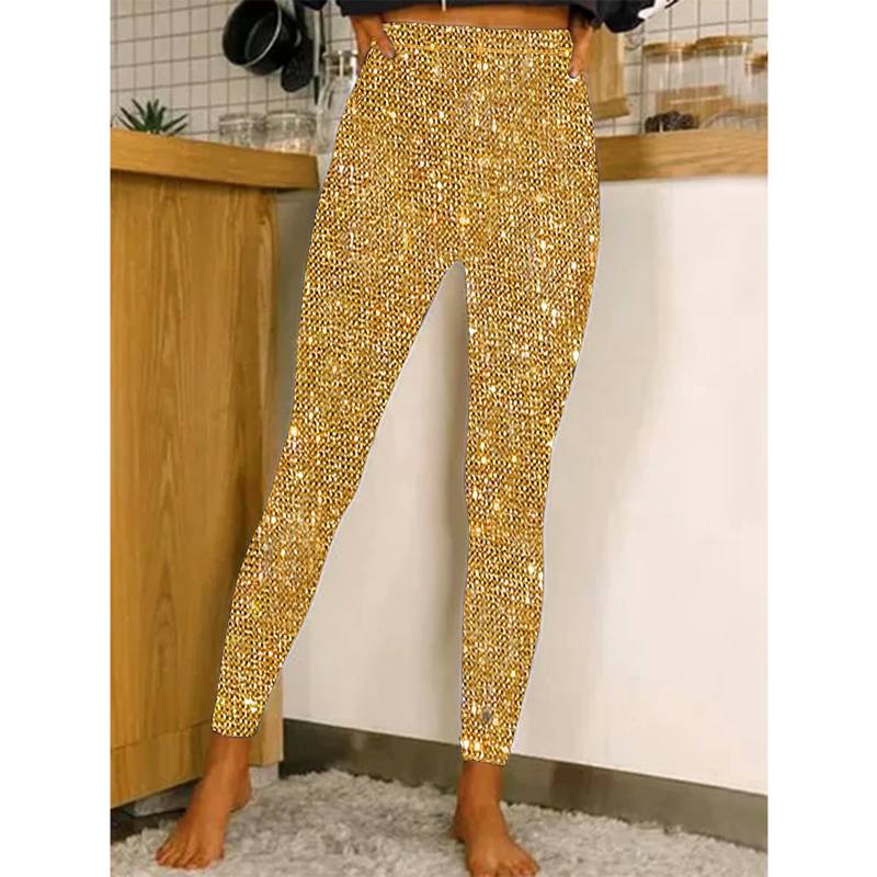 High Waist Leggings Sequined Glitter Leggings Casual Pants Trousers