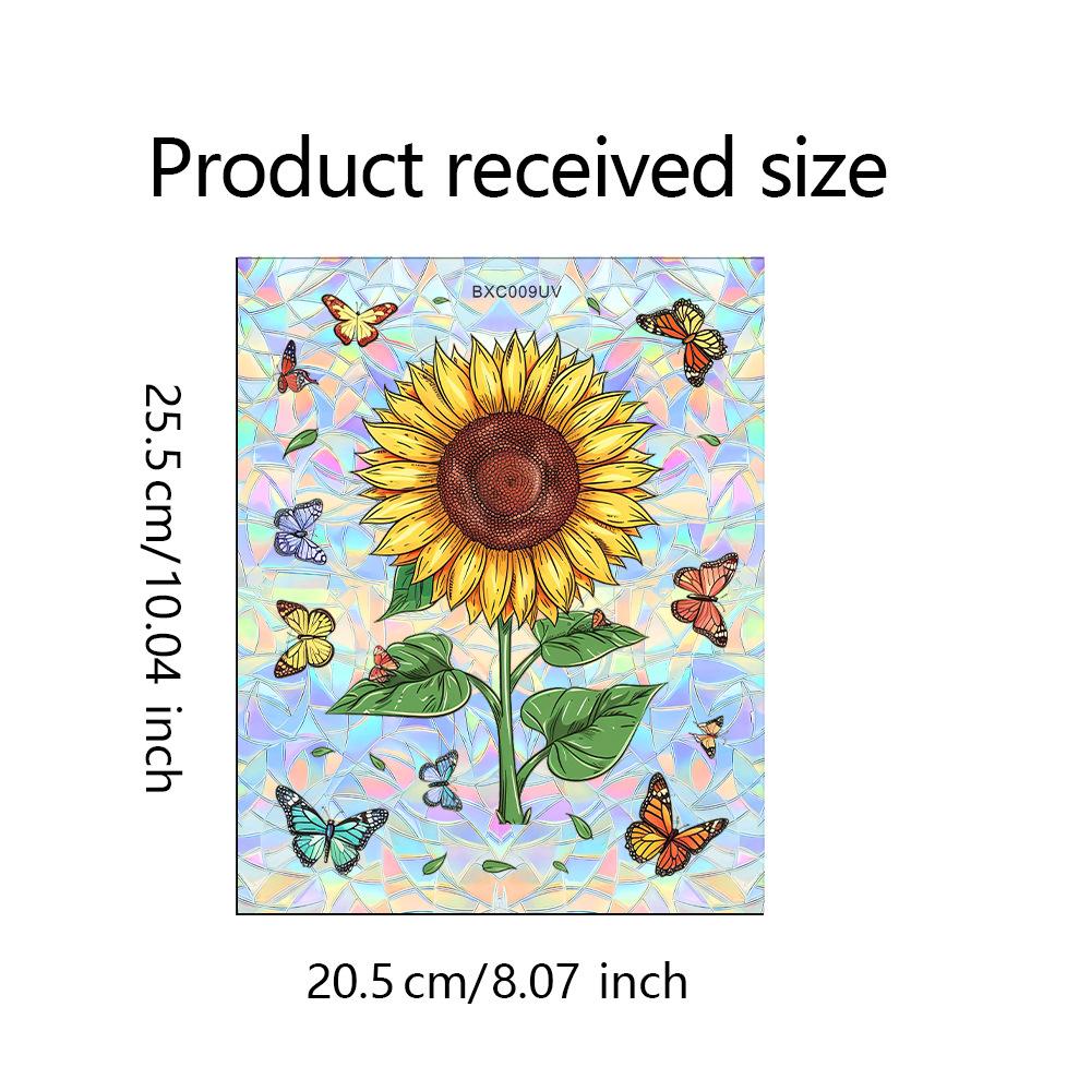 

Лазерные красочные подсолнухи бабочки украшение и декор дома стеклянные статические наклейки на окна