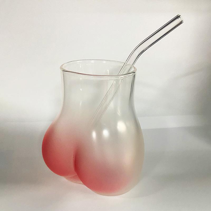 Vtipné Skleněné Pohárky Tvaru Zadku Průhledné Pítko Hip Cup Zadnice Pivní Sklenice Kreativní Sklenice na Koktejly Kávu Whiskey