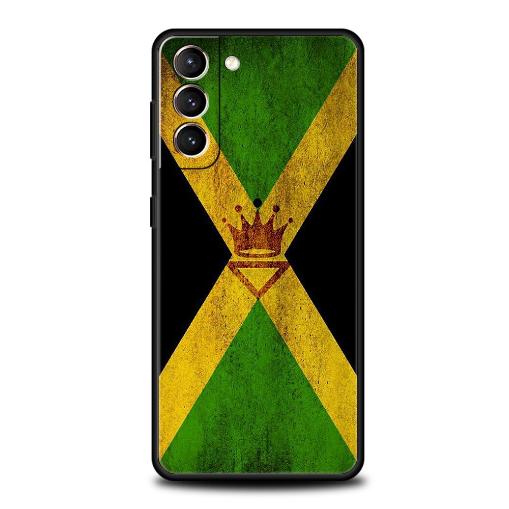 Jamaica National Flag Phone Case For Samsung Galaxy S25 Edge S24 S23 S22 Ultra S20 S21 FE 5G S10 S9 Plus S10E Soft Cover